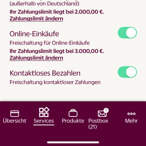 Hanseatic Bank App Kontaktlos deaktivieren