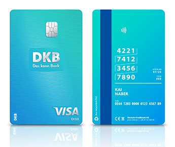 Die DKB Visa Debitkarte beiseitig