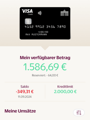 Deutschland-Kreditkarte in der App