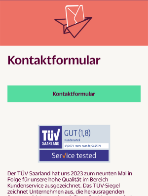 Kontaktformular der hanseatic bank