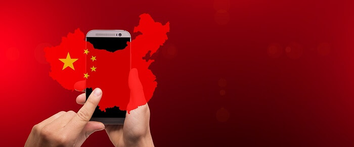 Smarthone mit China-Karte