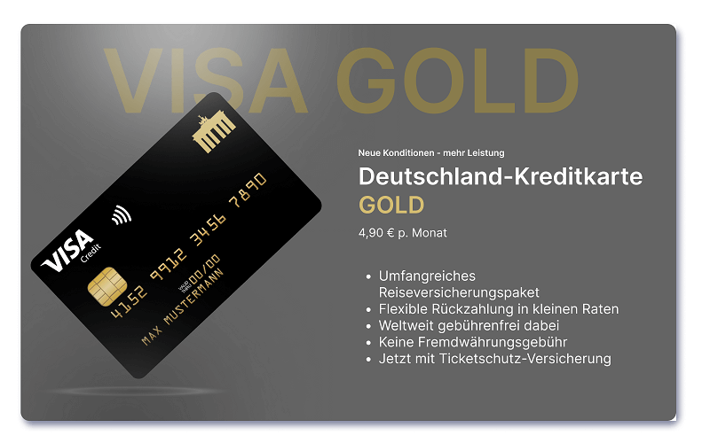 Deutschland-Kreditkarte Gold mit neuen Konditionen